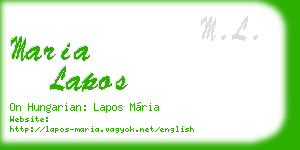 maria lapos business card